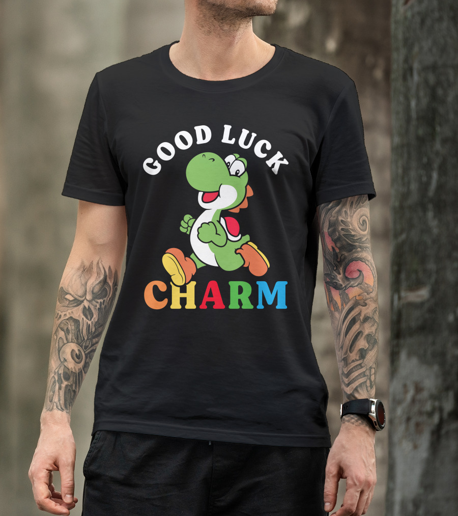 Good Luck Charm Yoshi Nintendo Character Colorful T-Shirt