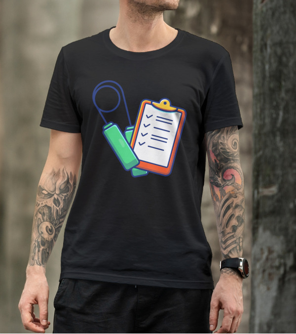 Workout Routine Checklist And Resistance Band Fitness T-Shirt
