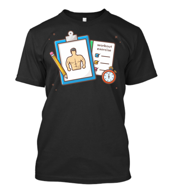 Workout Exercise Muscle Building Timer Fitness Planner T-Shirt
