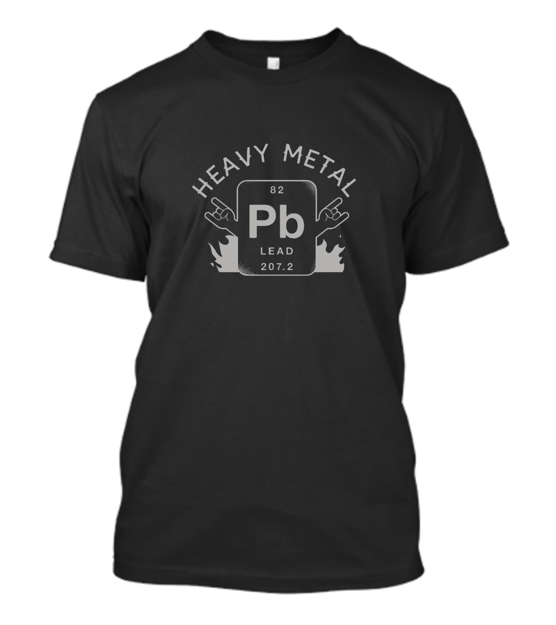 Heavy Metal Pb Lead 82 With Rock Hand Gestures Chemistry Elements 207.2 T-Shirt