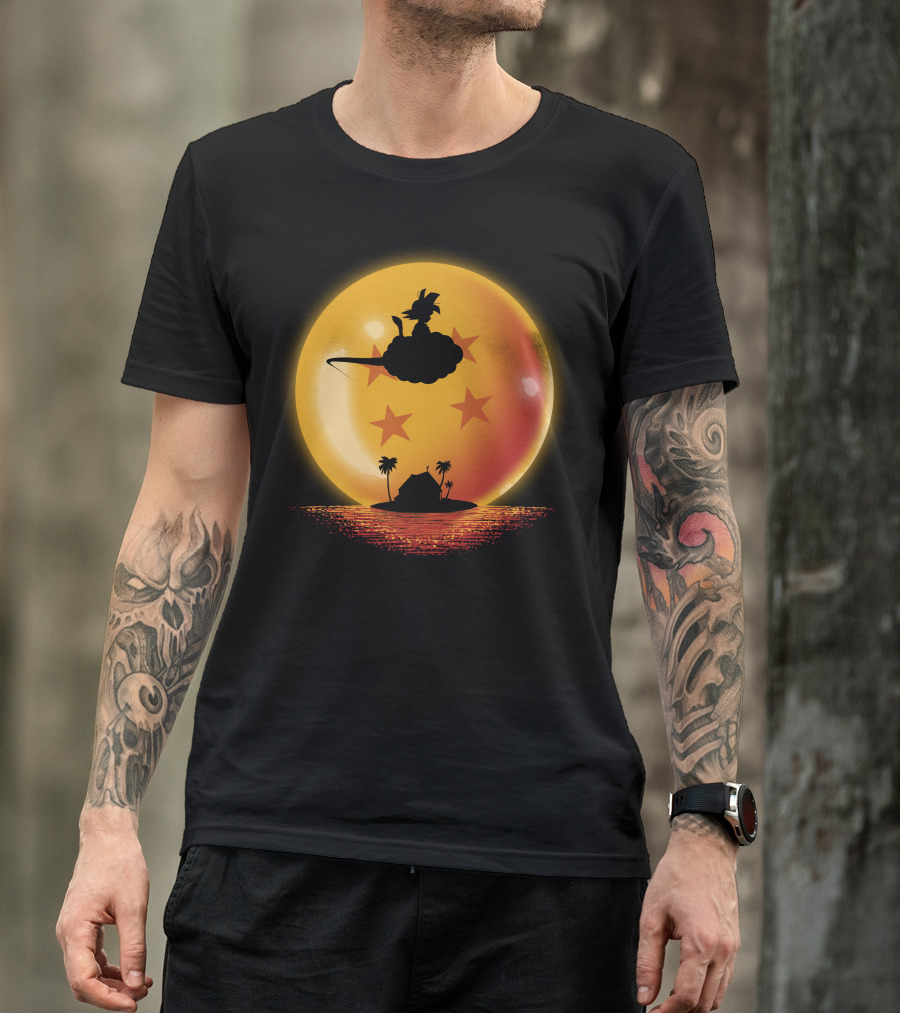 Hero On Sunset Flying Nimbus Kame Island Dragon Ball T-Shirt