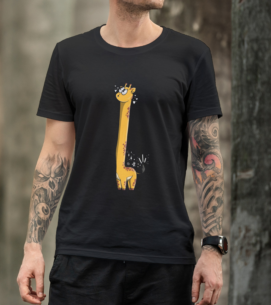 Hey Gorgeous Giraffe With Sparkling Stars And Heart Bubbles T-Shirt