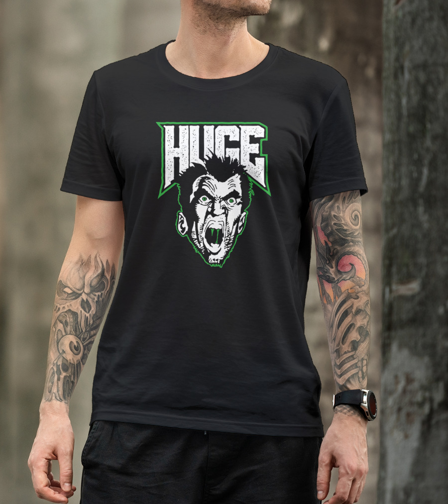 Huge Text With Shocked Face Illustration In T-Shirt