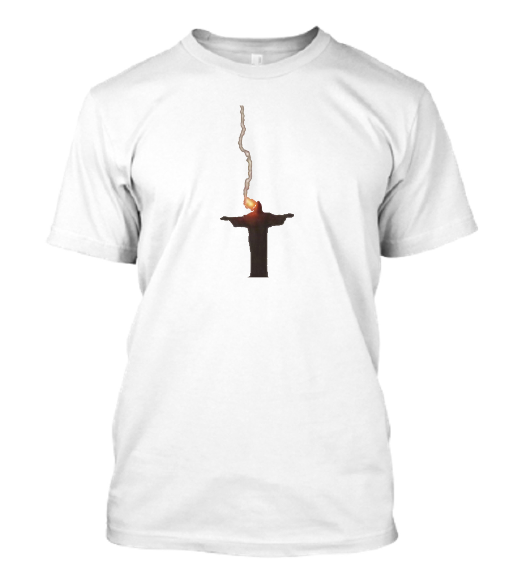 Jesus Statue Lightning Strike T-Shirt