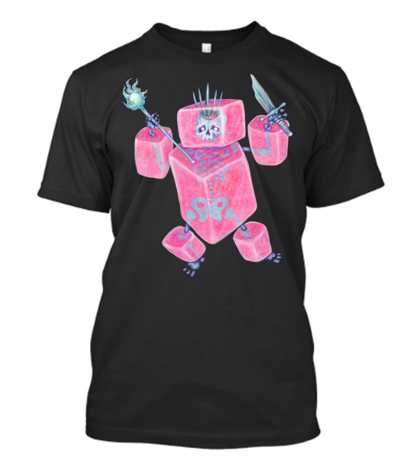 L For Lokum Litch Turkish Delight Wraith Fantasy Cube Skeleton Mage T-Shirt