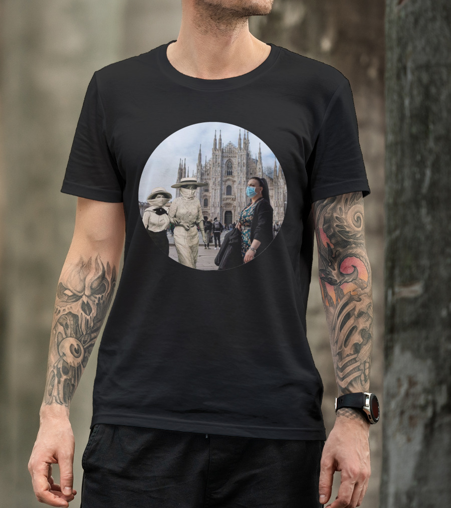 Masks Present And Past Duomo Milan Historical Contrast T-Shirt