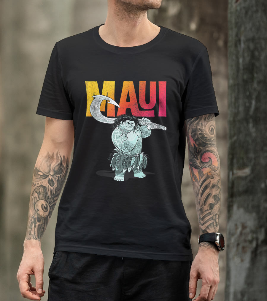 Maui Moana Disney Character With Hook T-Shirt