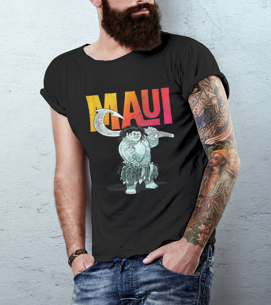 Maui Moana Disney Character With Hook T-Shirt