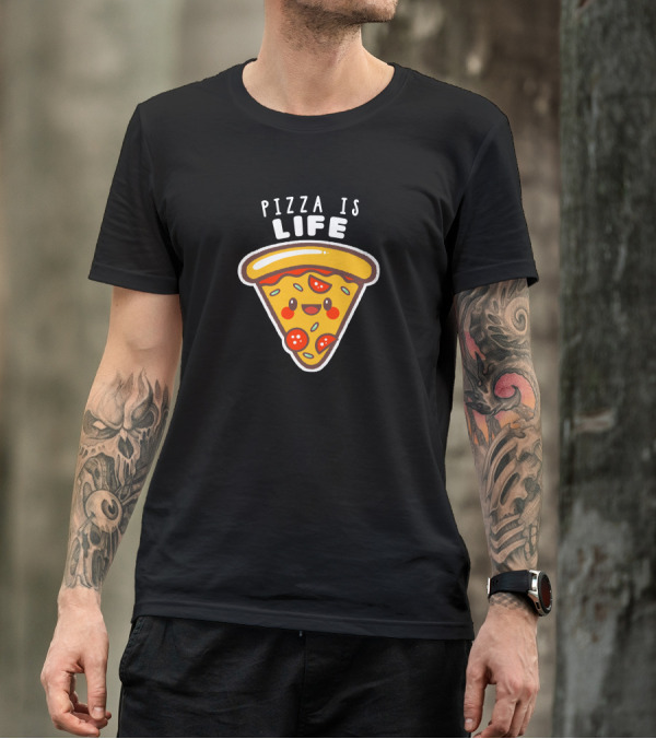 Pizza Is Life Happy Slice T-Shirt