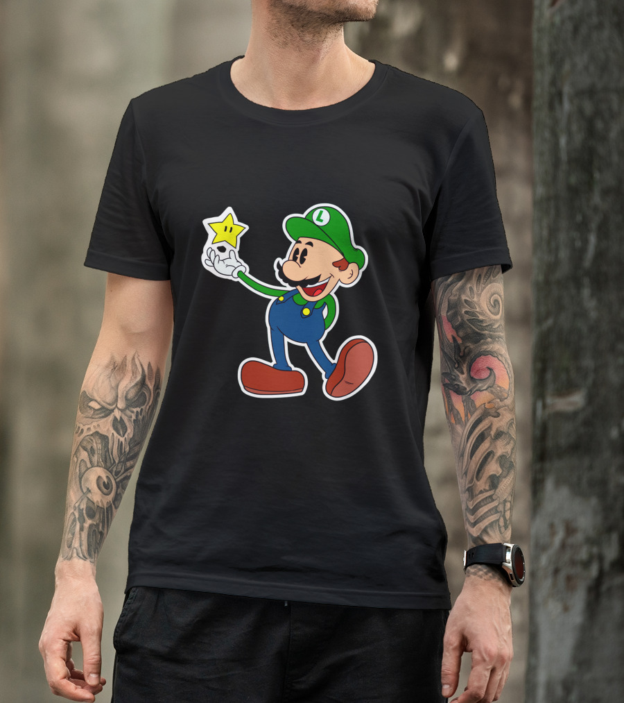 Pop Luigi Star Power Icon T-Shirt