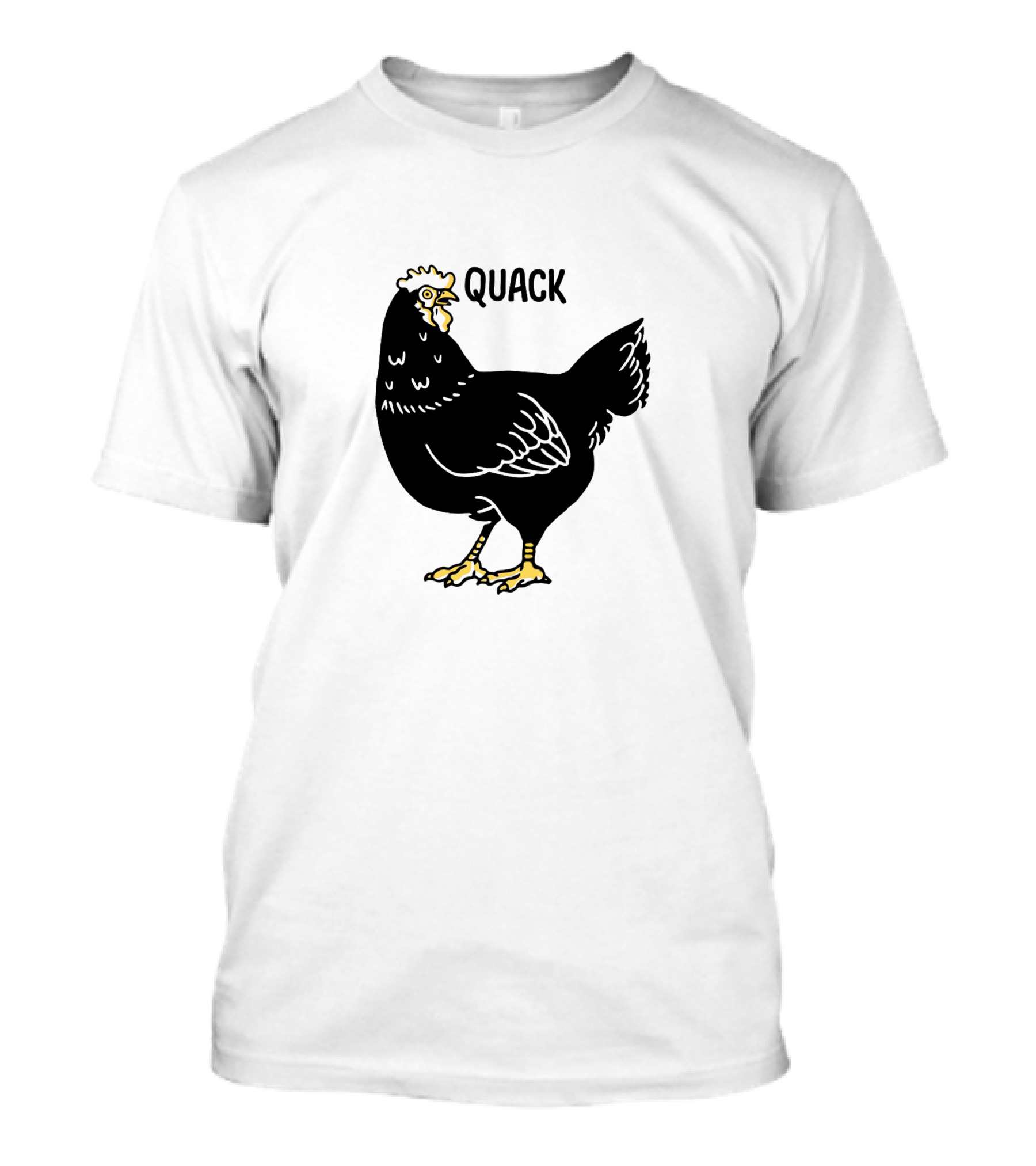 Quack Black Chicken With Yellow Feet T-Shirt
