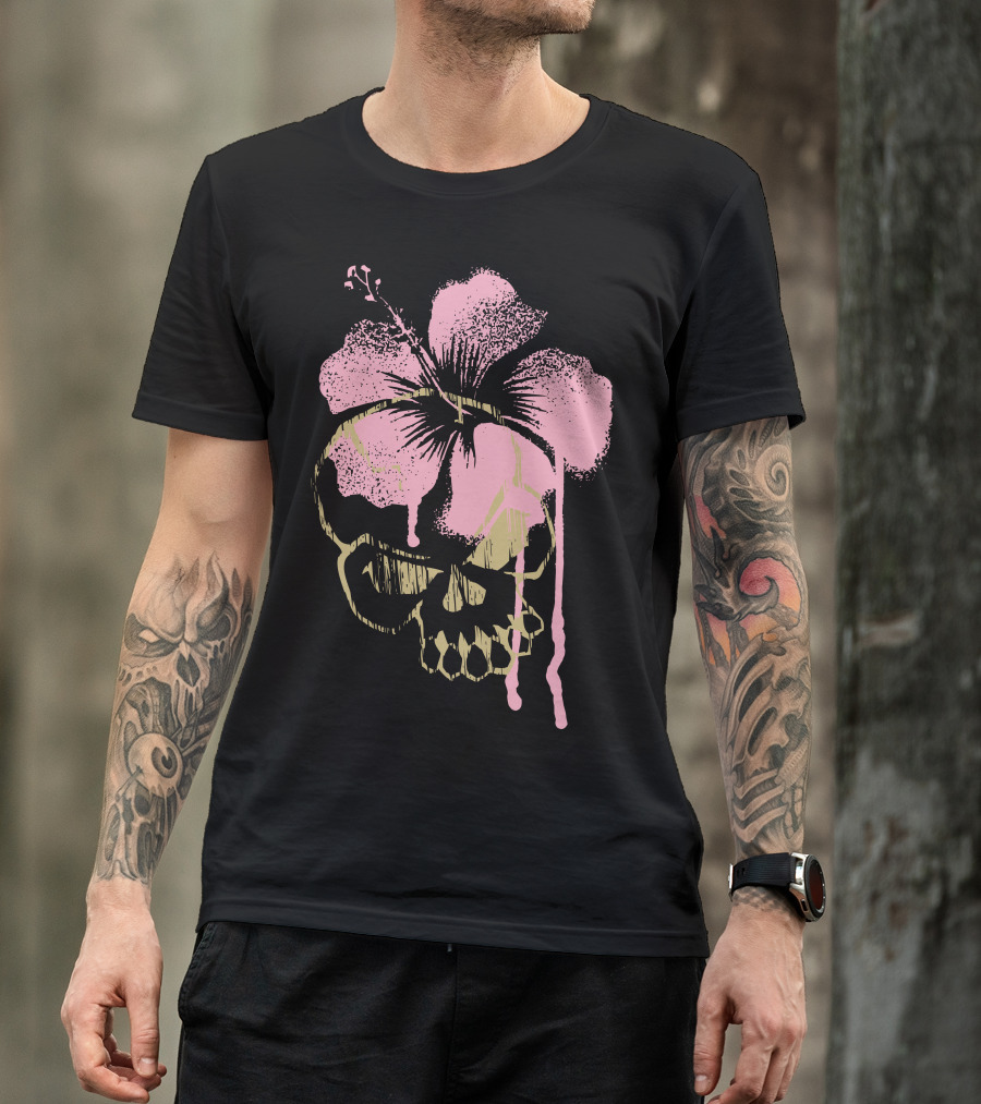 Skull Flower Hibiscus Fusion T-Shirt