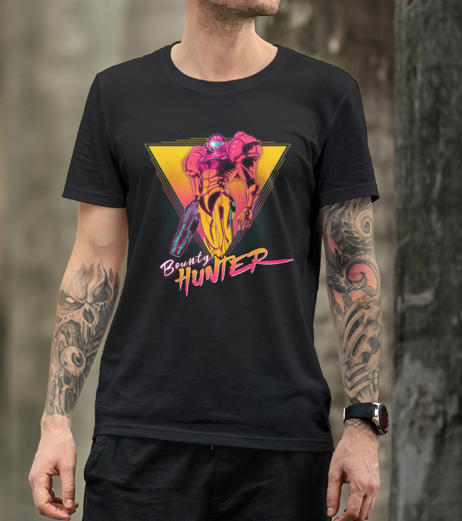 Bounty Hunter Neon Mech Warrior T-Shirt