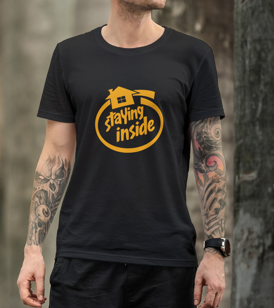 Staying Inside Home Symbol Circle T-Shirt