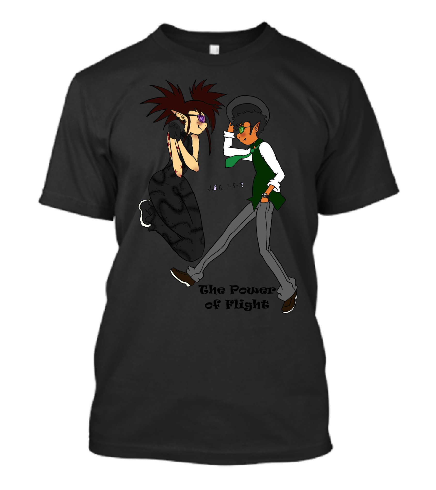 The Power Of Flight Character Duo With Green And Black Outfits T-Shirt