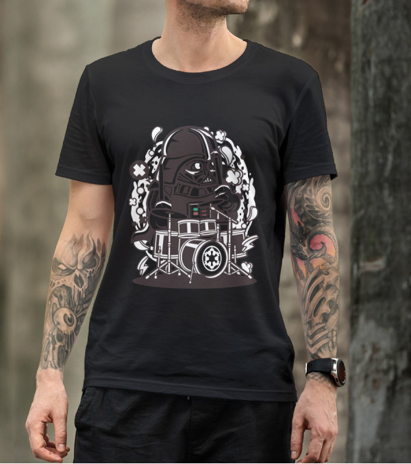 Vader Playing Drums Star Wars T-Shirt