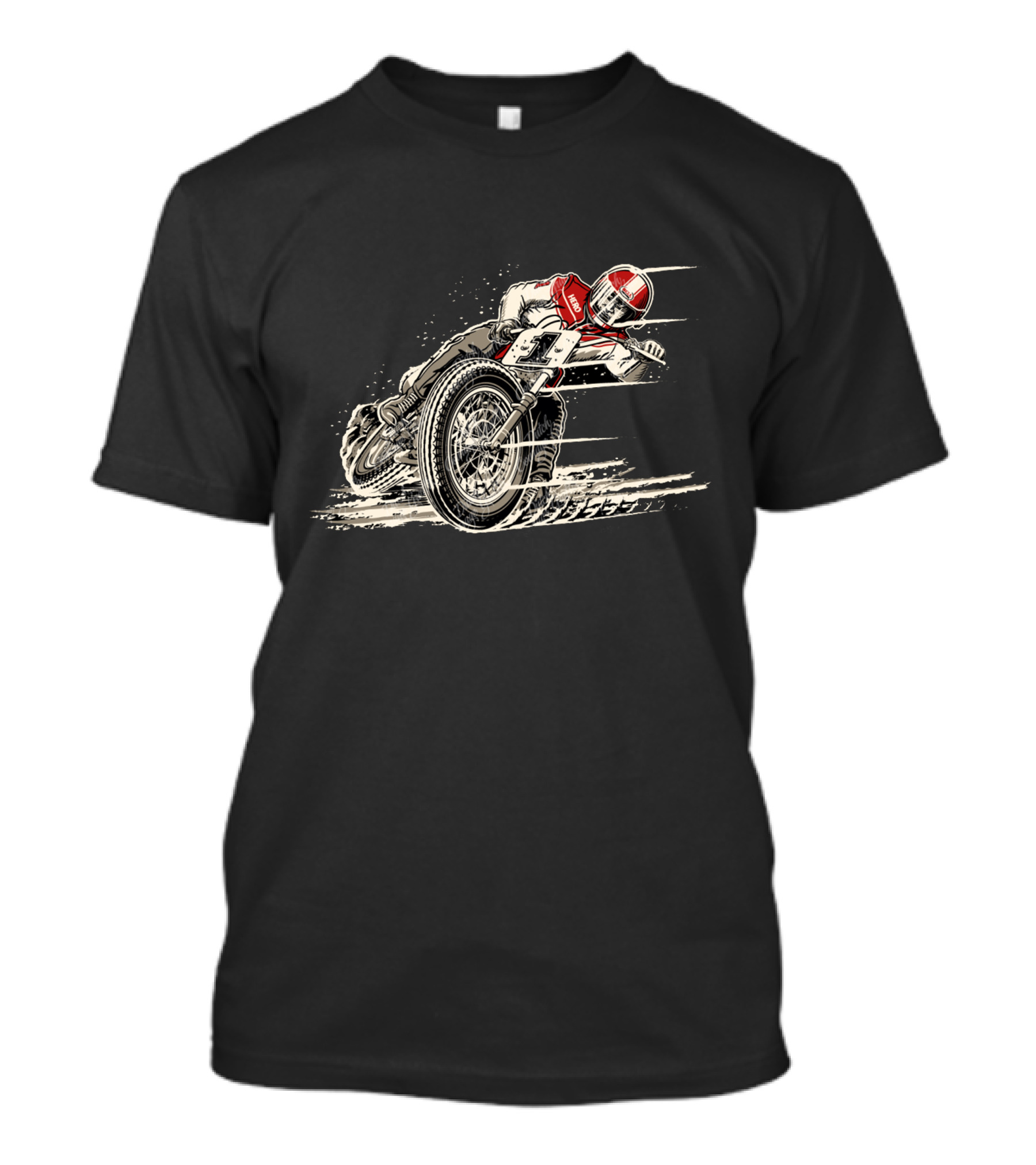 Vintage Flat Track Motorcycle Racing Sliding Action T-Shirt