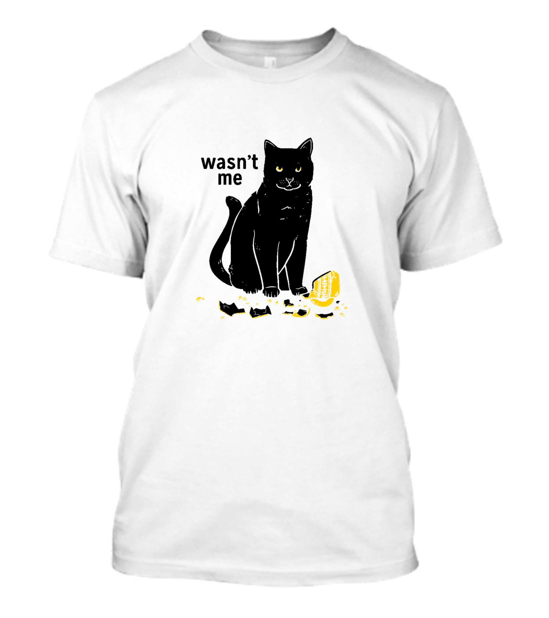 Wasn't Me Black Cat With Broken Vase T-Shirt