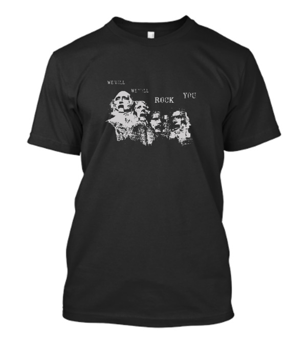We Will Rock You Queen Band Silhouette Mount Rushmore T-Shirt