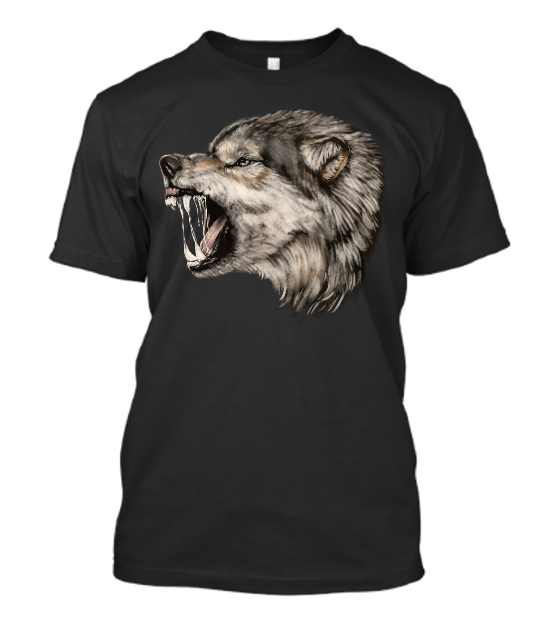 Fierce Wilder Wolf Head Roaring T-Shirt