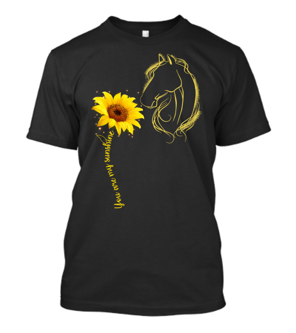 You Are My Sunshine Horse Sunflower Outline T-Shirt