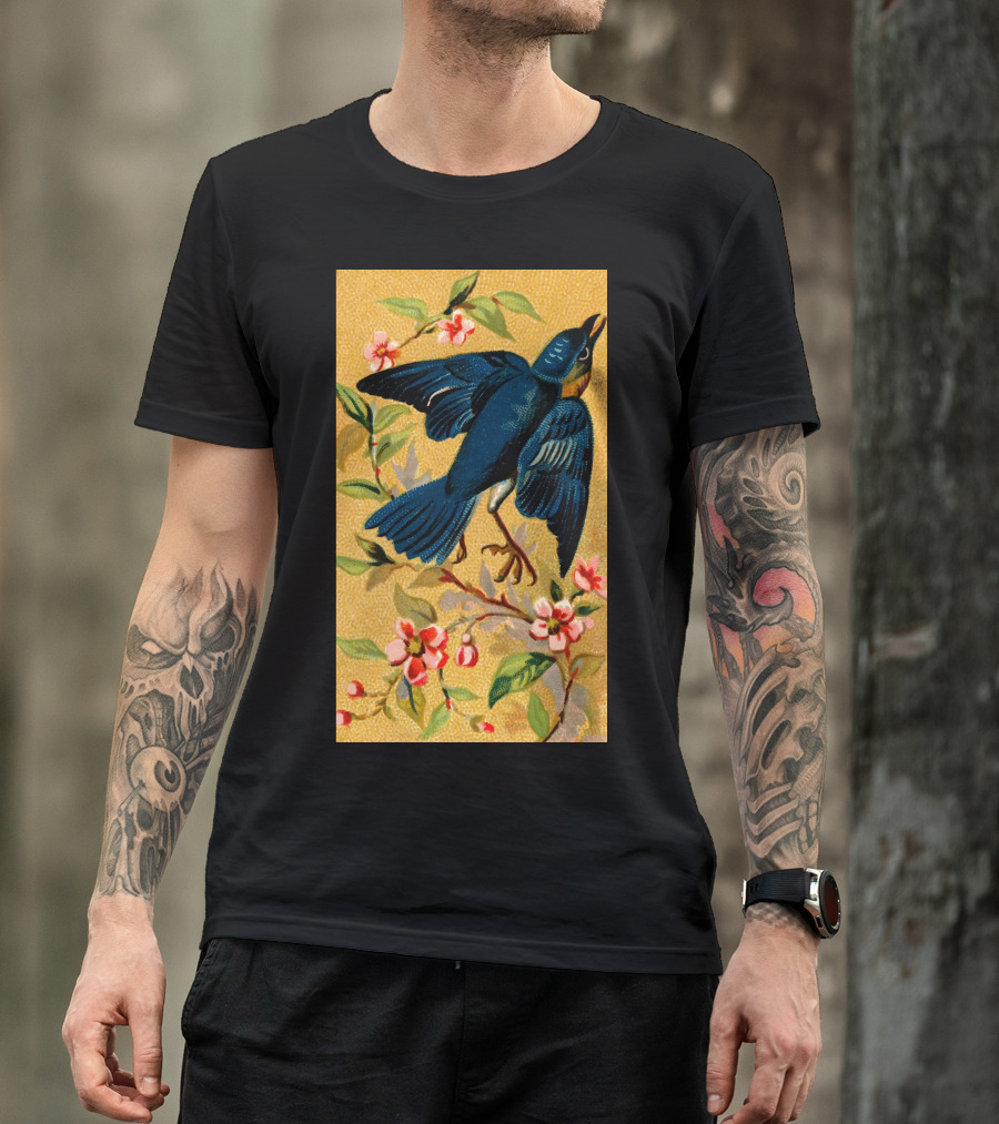 American Pictures Blue Bird In Blossoms T-Shirt