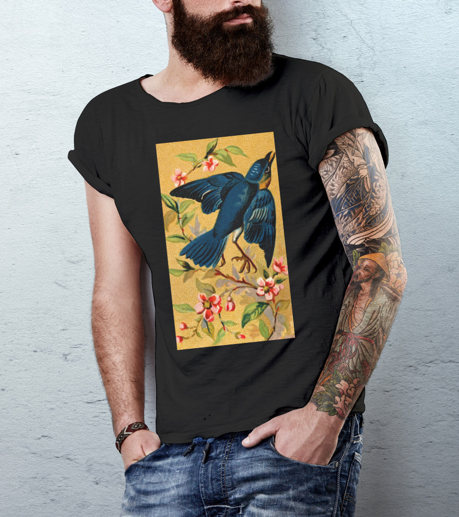 American Pictures Blue Bird In Blossoms T-Shirt