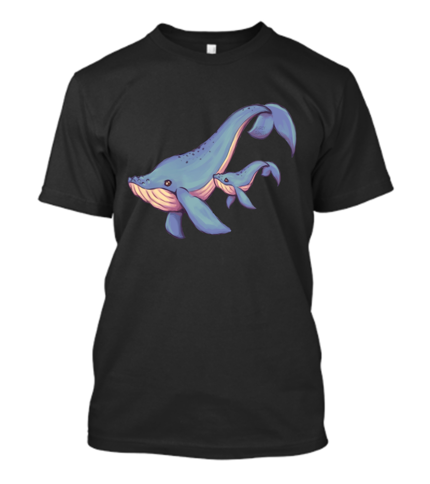 Blue Whales Marci Gracía Cartoon T-Shirt