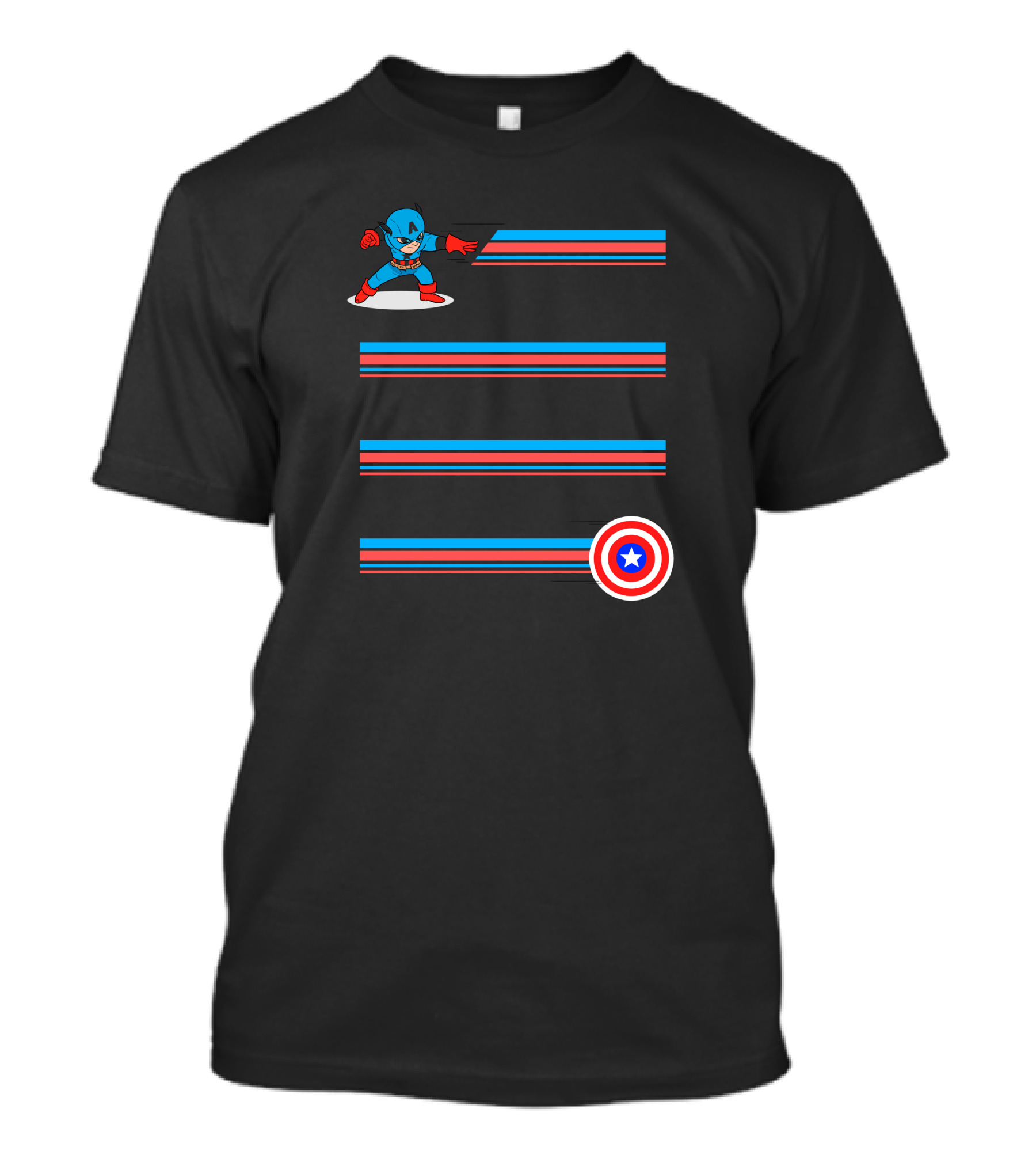 Cap Line Heroic Throw With Shield And Stripes T-Shirt