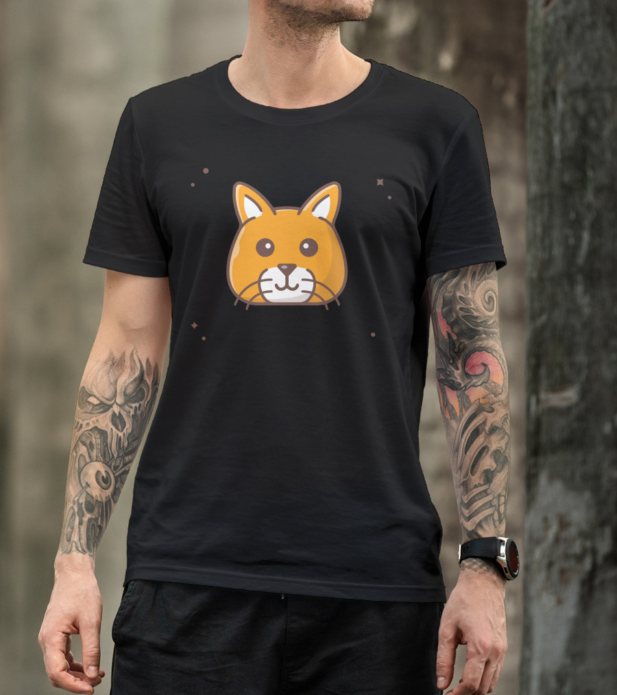 Cat Head Cute Graphic T-Shirt