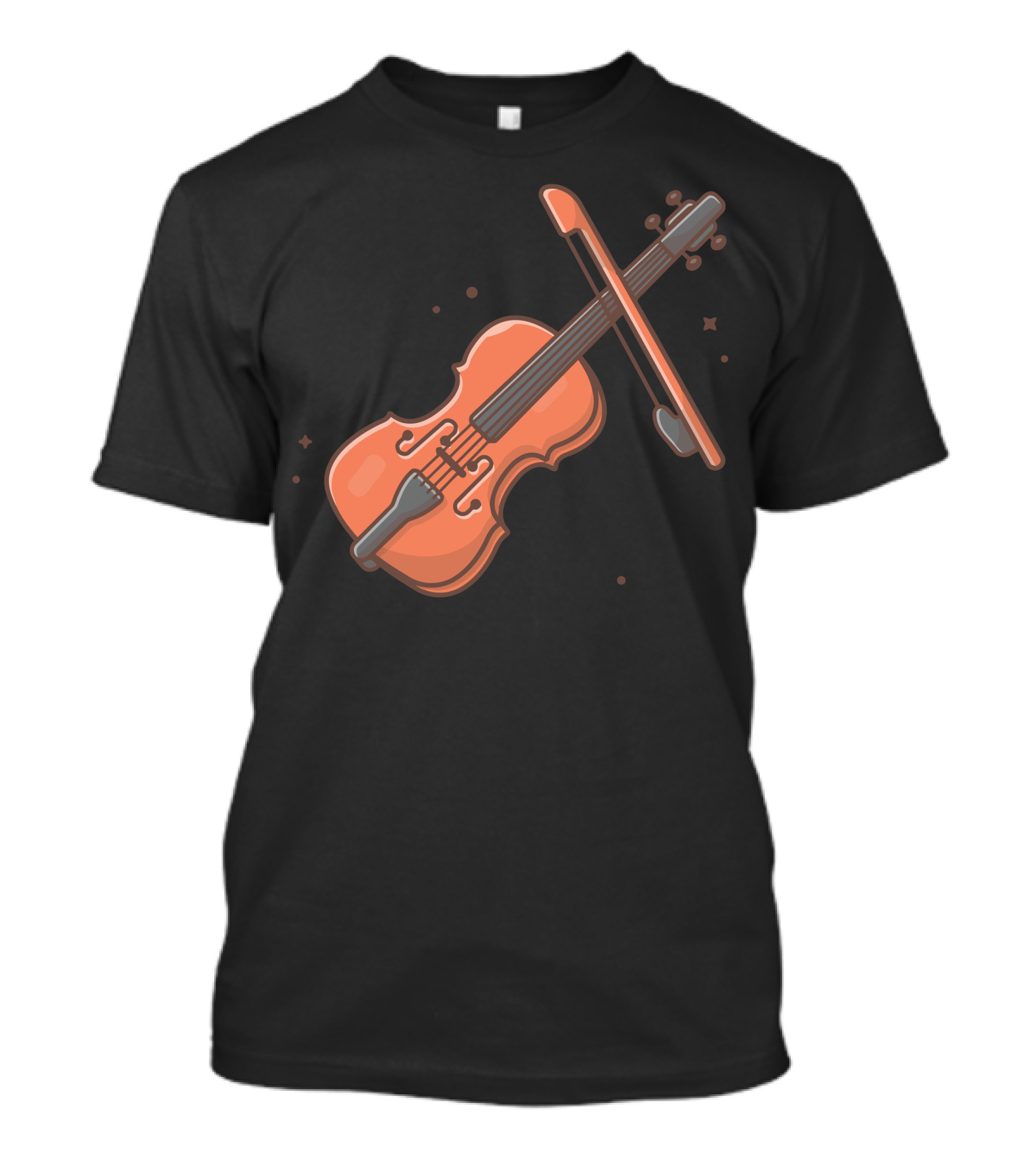 Cello Orange Musical Instrument With Bow T-Shirt