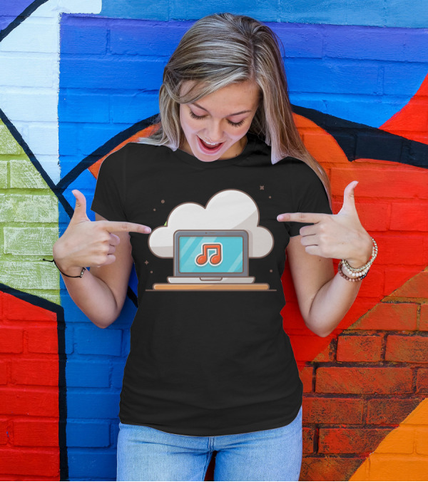Cloud Music Icon Laptop Note Music T-Shirt