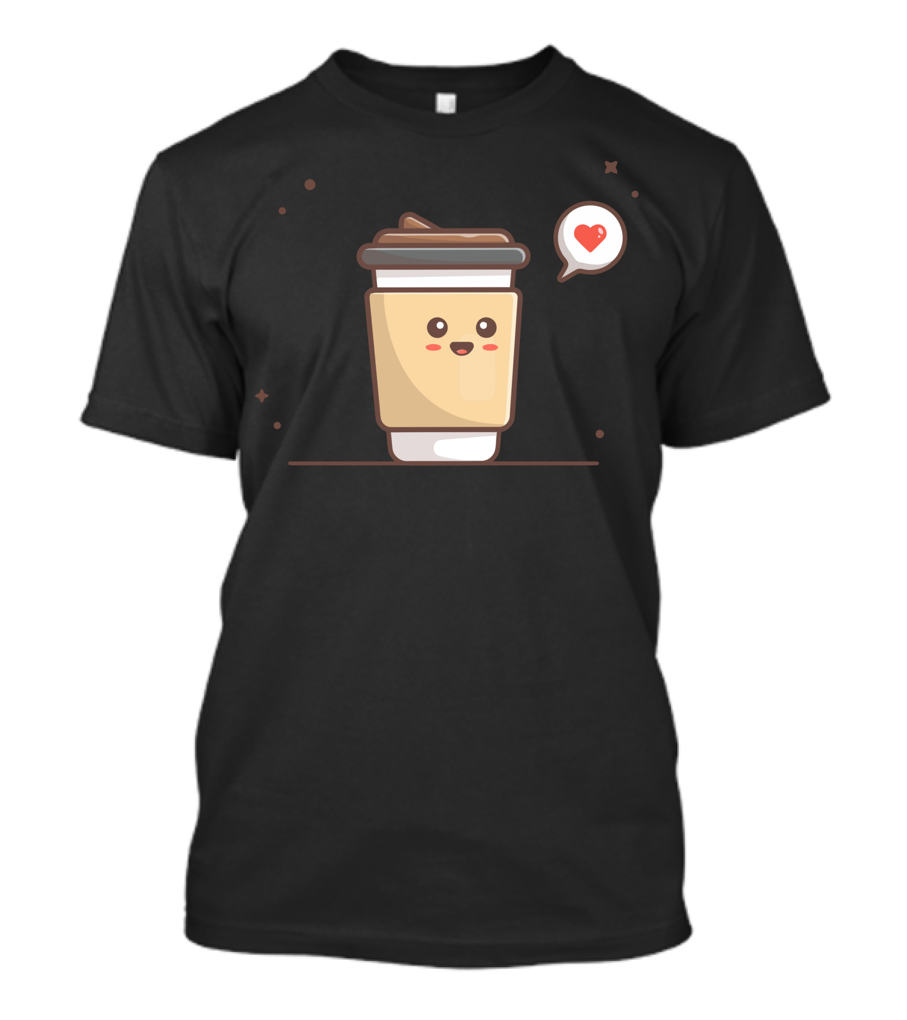 Adorable Smiling Coffee Cup With Heart Bubble T-Shirt