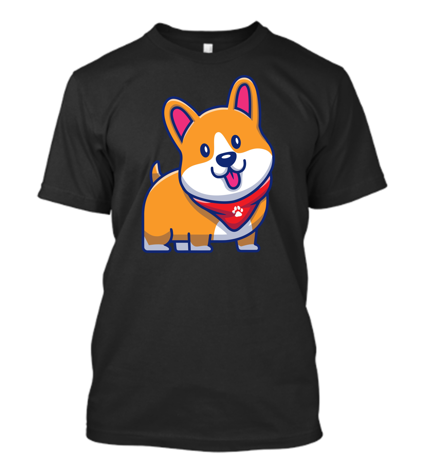 Cute Corgi Smiling With Red Bandana T-Shirt