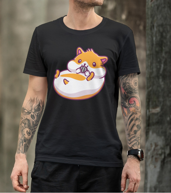 Cute Hamster Snacking Playfully With Chubby Cheeks T-Shirt