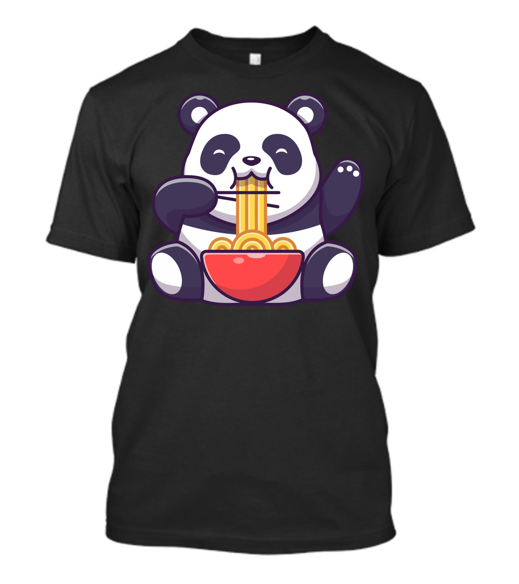 Cute Panda Eating Ramen Noodles T-Shirt