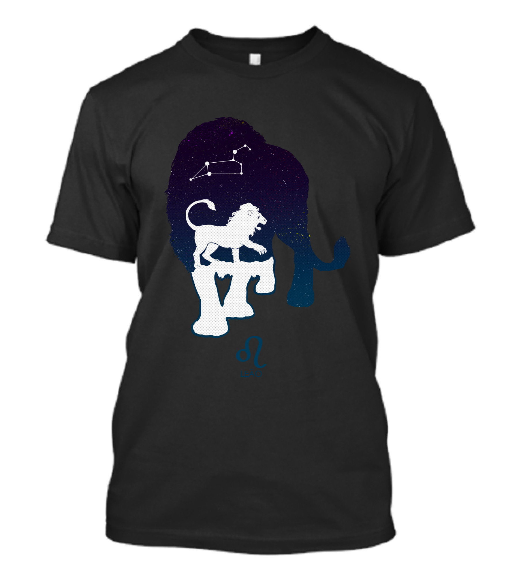 Leao Zodiac Lion Constellation Galaxy Silhouette With Leo T-Shirt