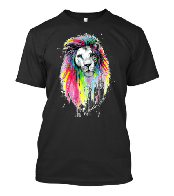 Lion Watercolor Rainbow Pride T-Shirt