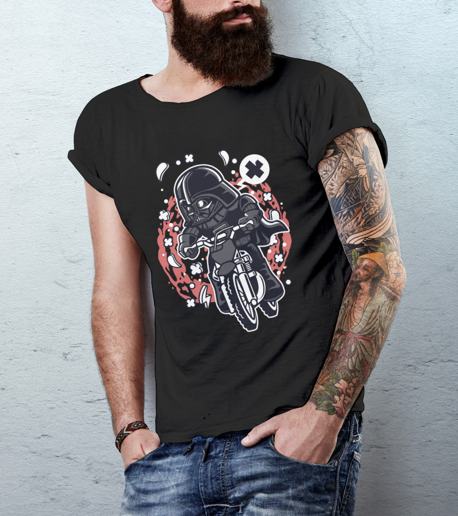 Vader Motocross Rider Star Wars Darth Vader Motocross Adventure T-Shirt