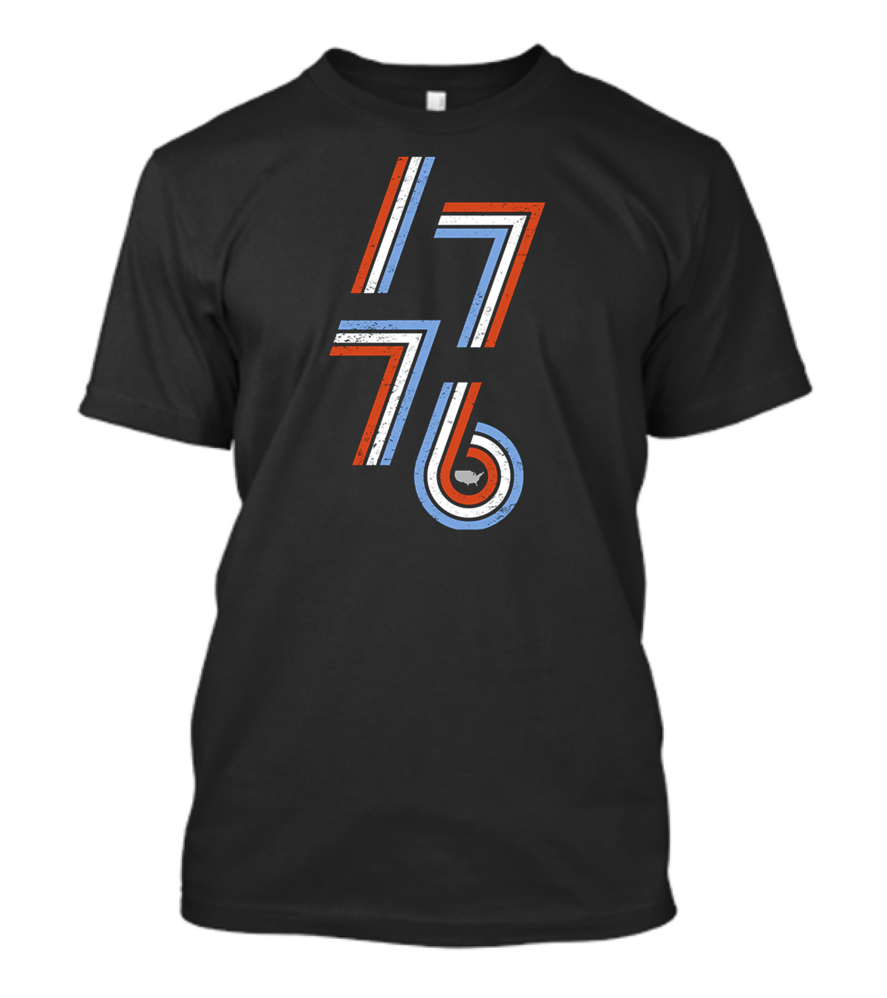 1776 Red White Blue Retro Style With USA T-Shirt