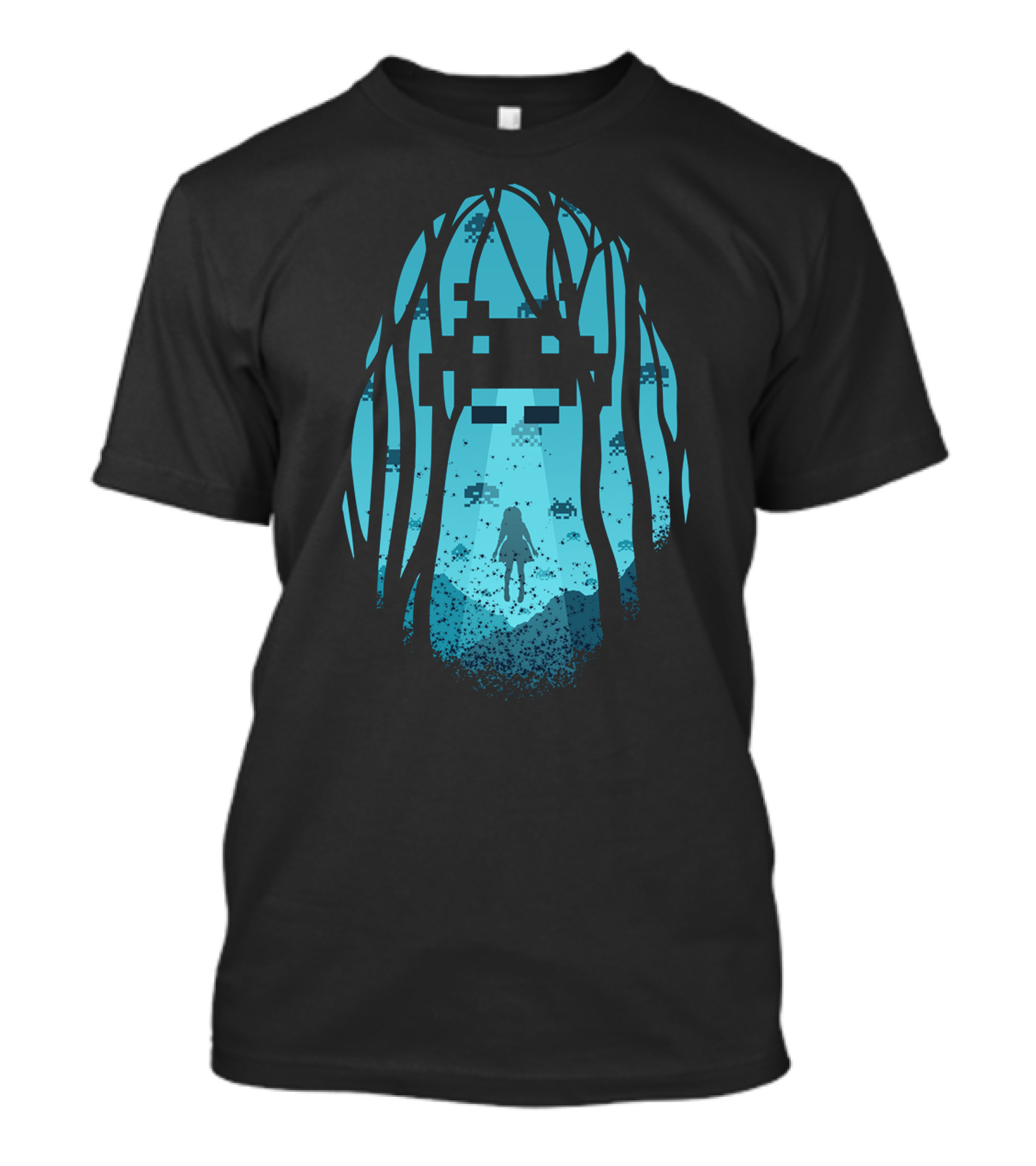 8 Bit Invasion Aliens In Enchanted Forest Adventure T-Shirt