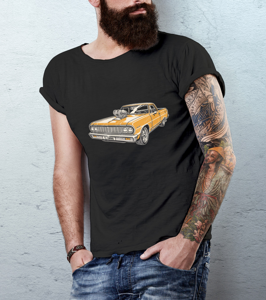 1964 El Camino Blown Street Machine Classic American Muscle Car T-Shirt