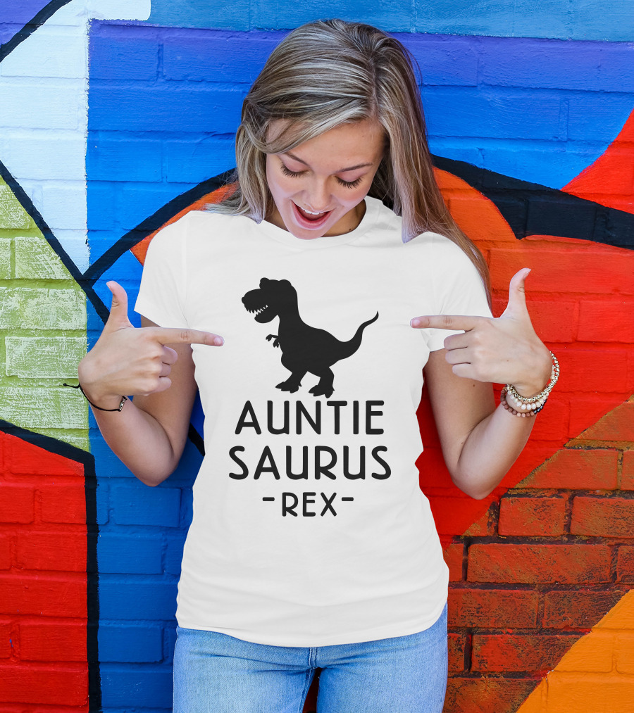 Auntie Saurus Rex Dinosaur T-Shirt