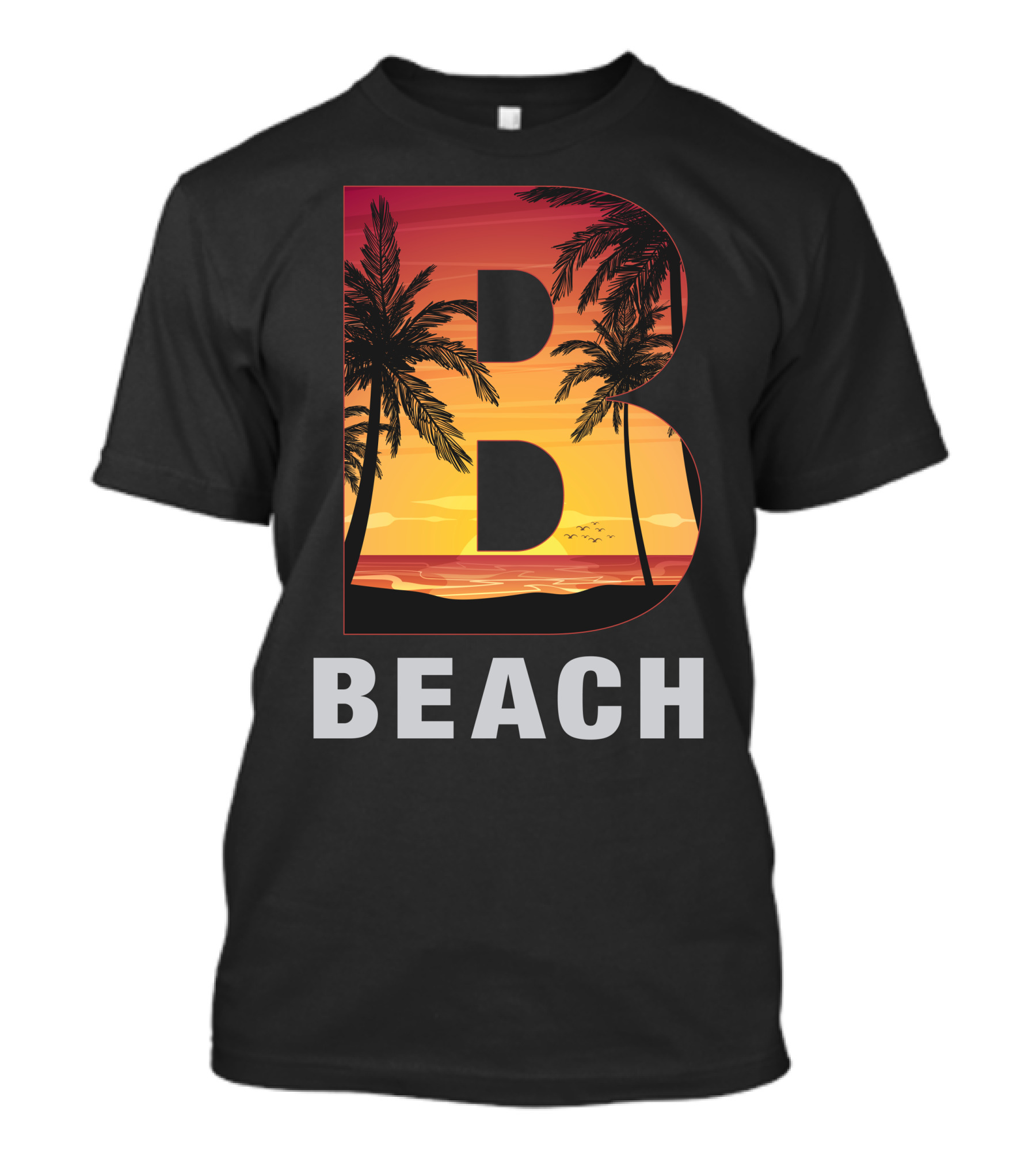 Beach Sunset Palm Trees T-Shirt