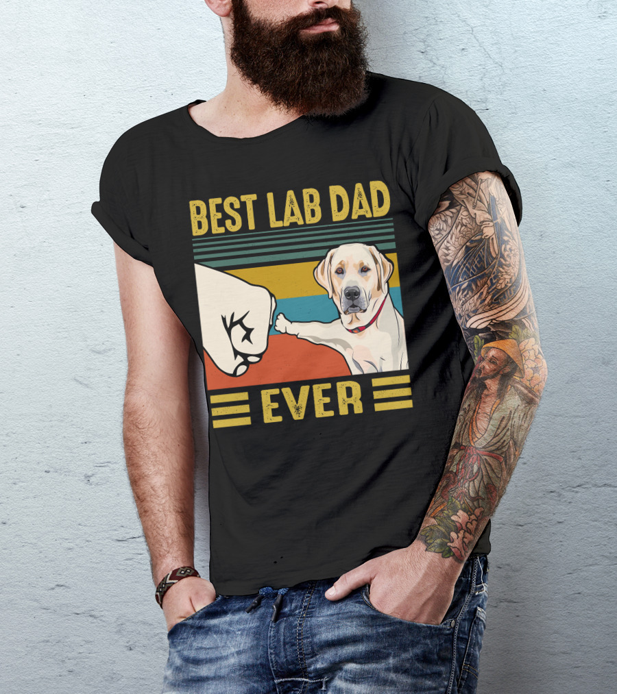 Best Lab Dad Ever Vintage Labrador Retriever Dog T-Shirt