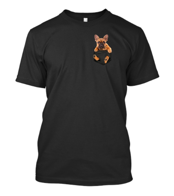 Bulldog In Pocket With Paws Displayed T-Shirt