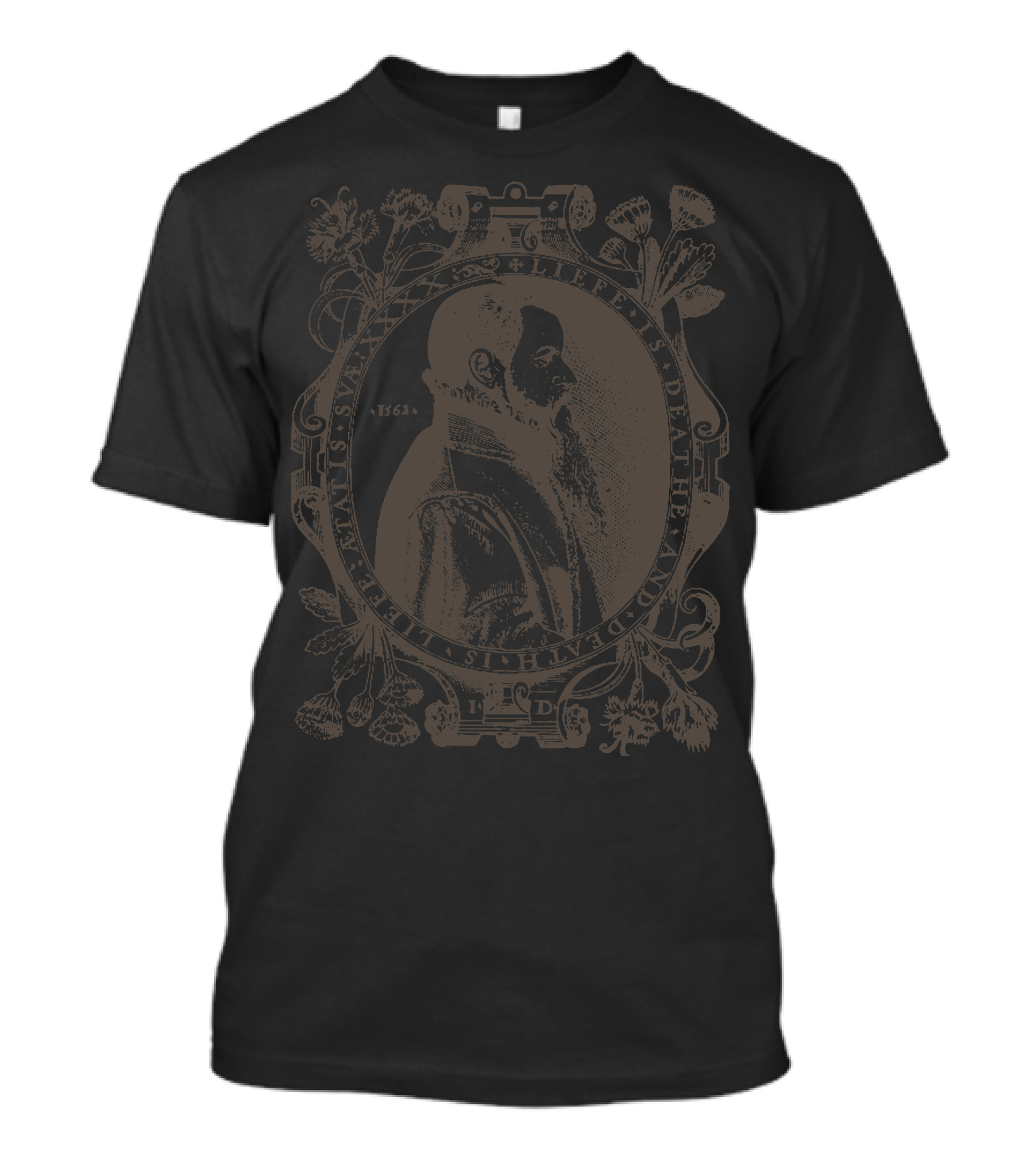 Calvin Remissis Vivus In Morte Active 1564 Panel T-Shirt