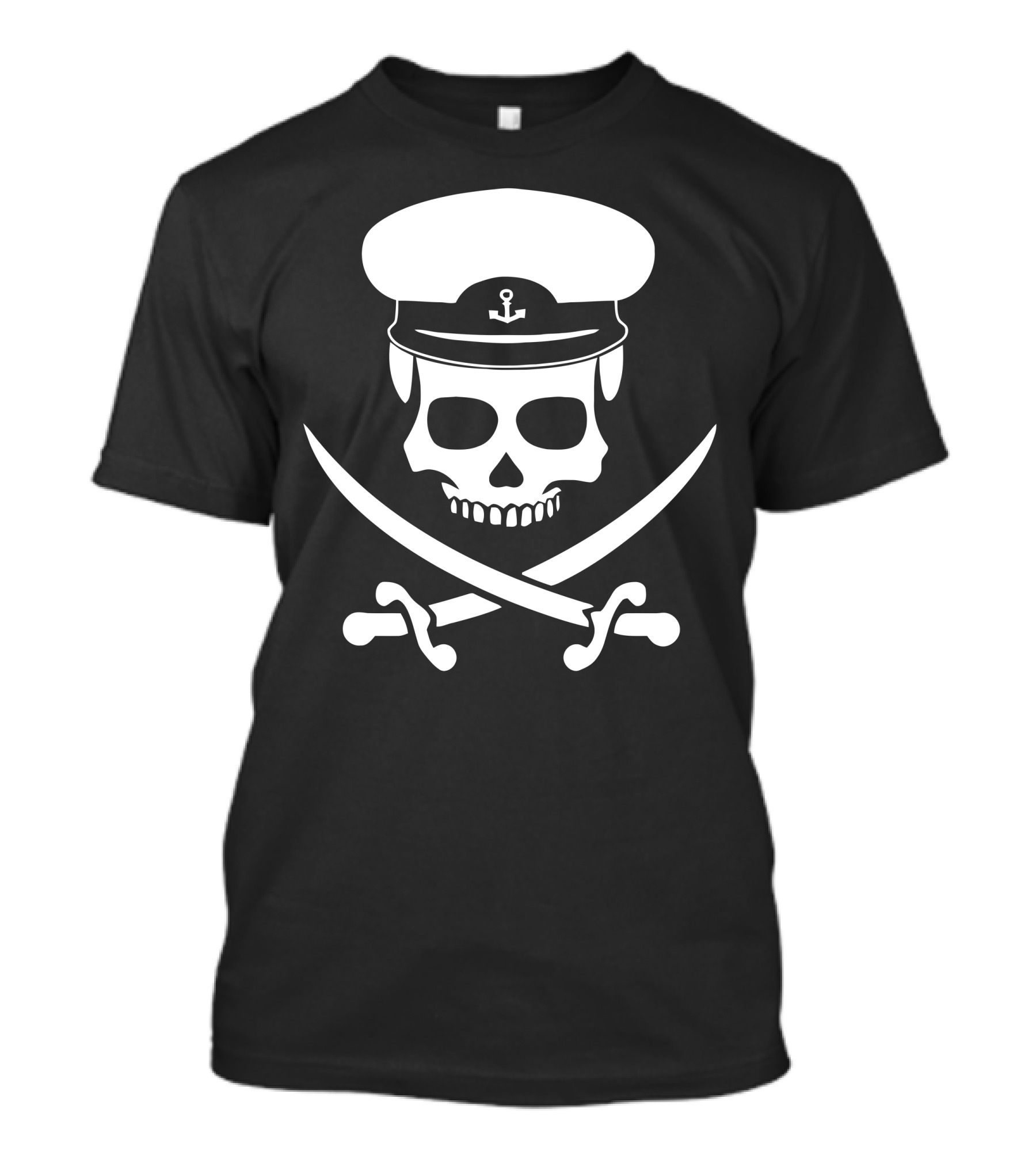 Captain Pirate Skull Crossed Swords T-Shirt