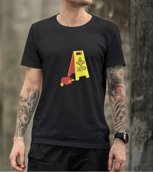 Caution Banana Pixel Retro Game Controller T-Shirt