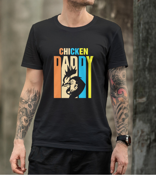 CHICKEN DADDY VINTAGE RETRO COLORFUL ROOSTER FATHER T-Shirt